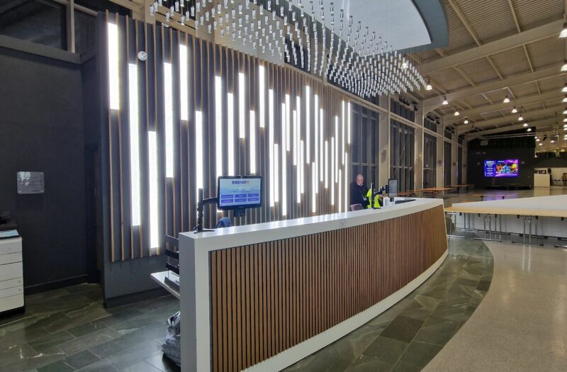 Reception area acoustic wall panelling